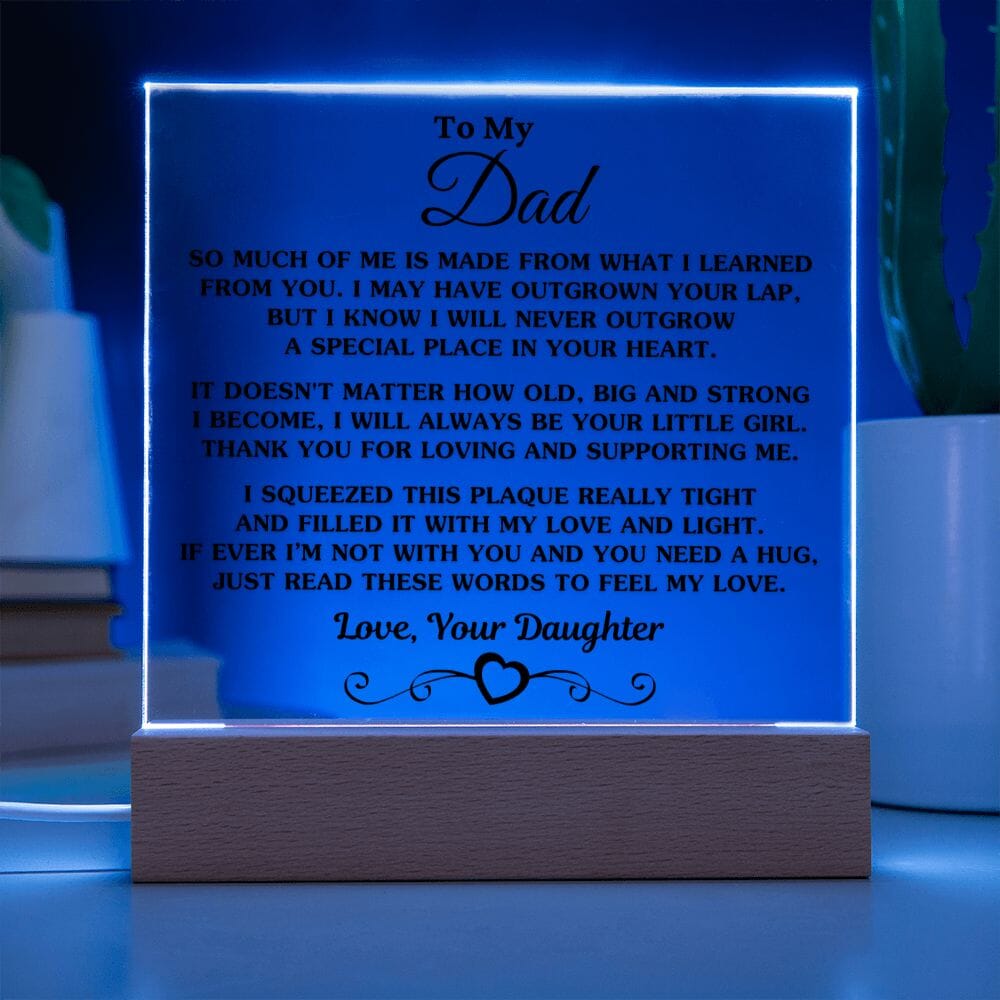 Gift For Dad From Daughter "So Much Of Me" Acrylic Plaque Jewelry