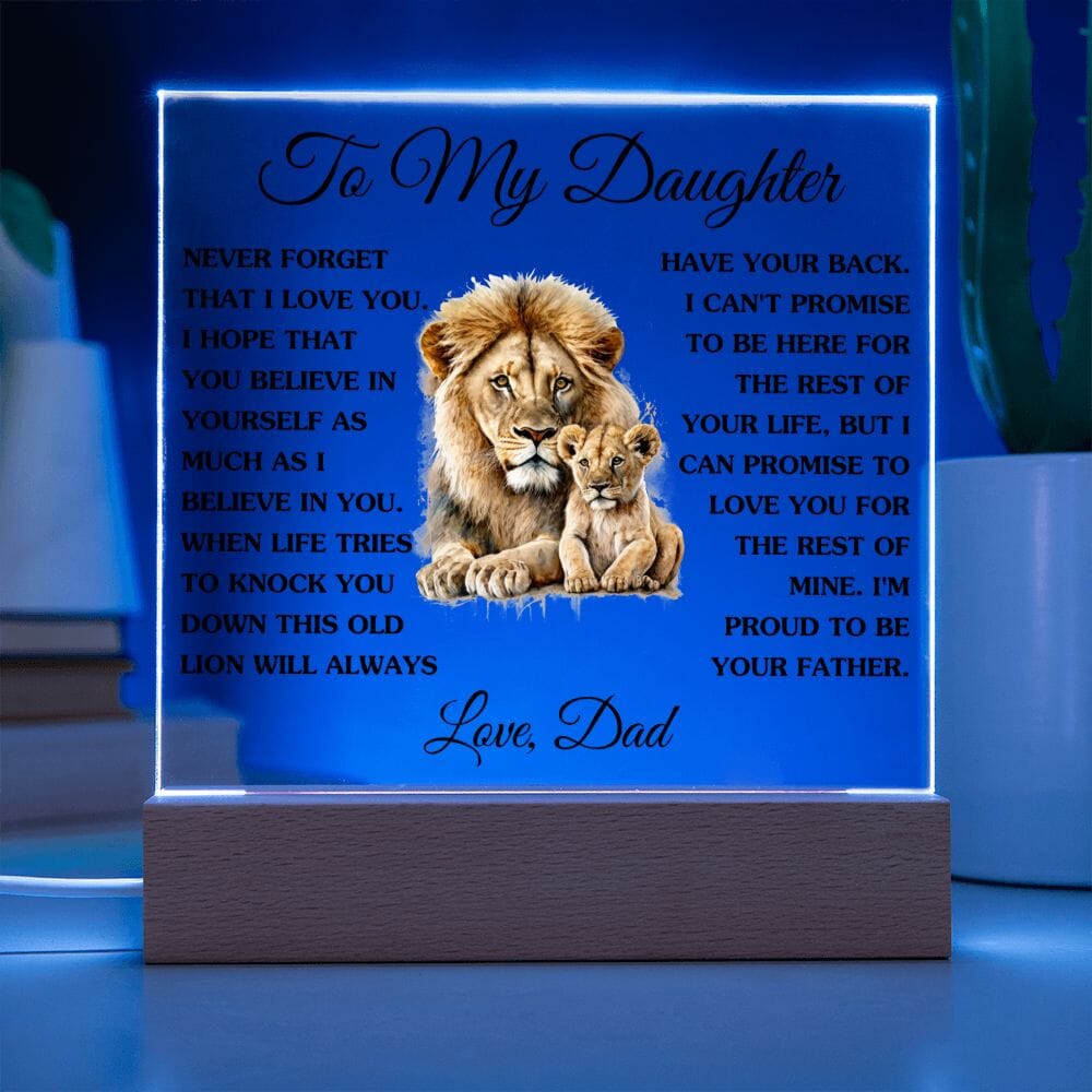 Gift for Daughter from Dad "This Old Lion" Acrylic Plaque Jewelry