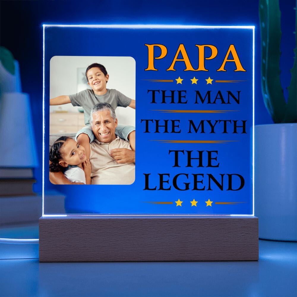 Custom Gift for Grandpa "Papa The Man The Myth The Legend" Acrylic Plaque Jewelry