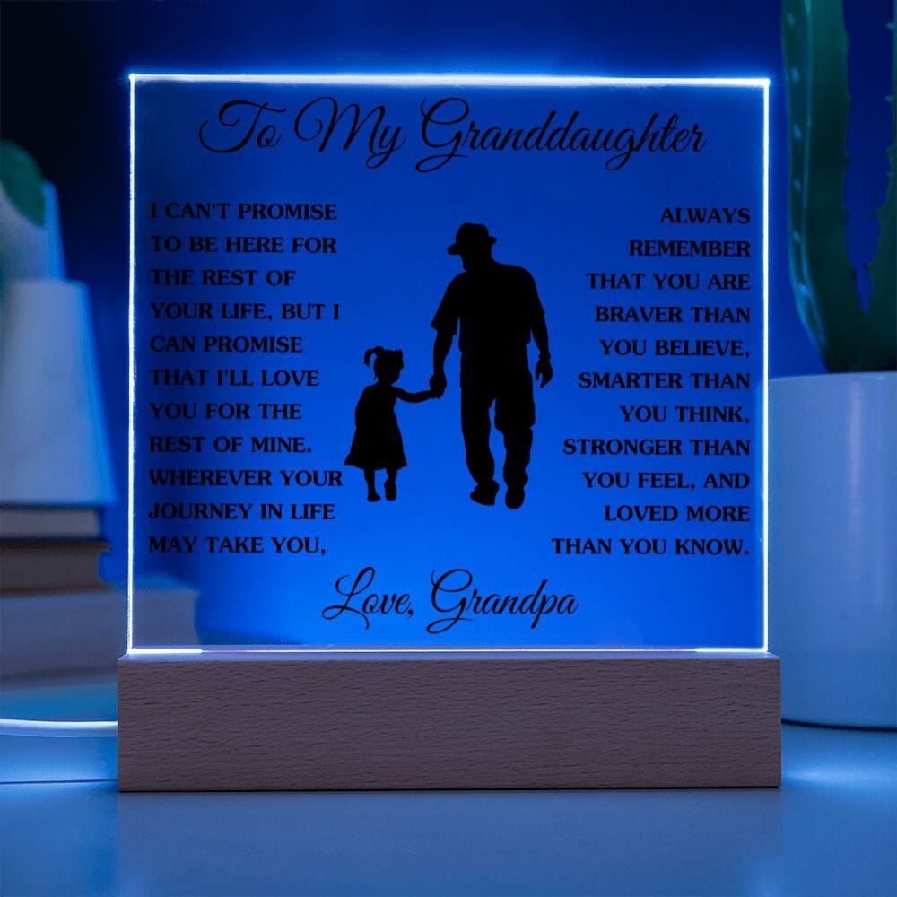 Gift For Granddaughter "Loved More Than You Know" Love Grandpa Jewelry