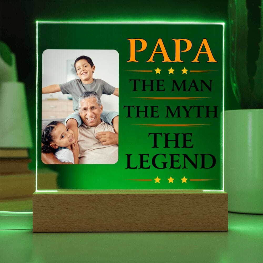 Custom Gift for Grandpa "Papa The Man The Myth The Legend" Acrylic Plaque Jewelry