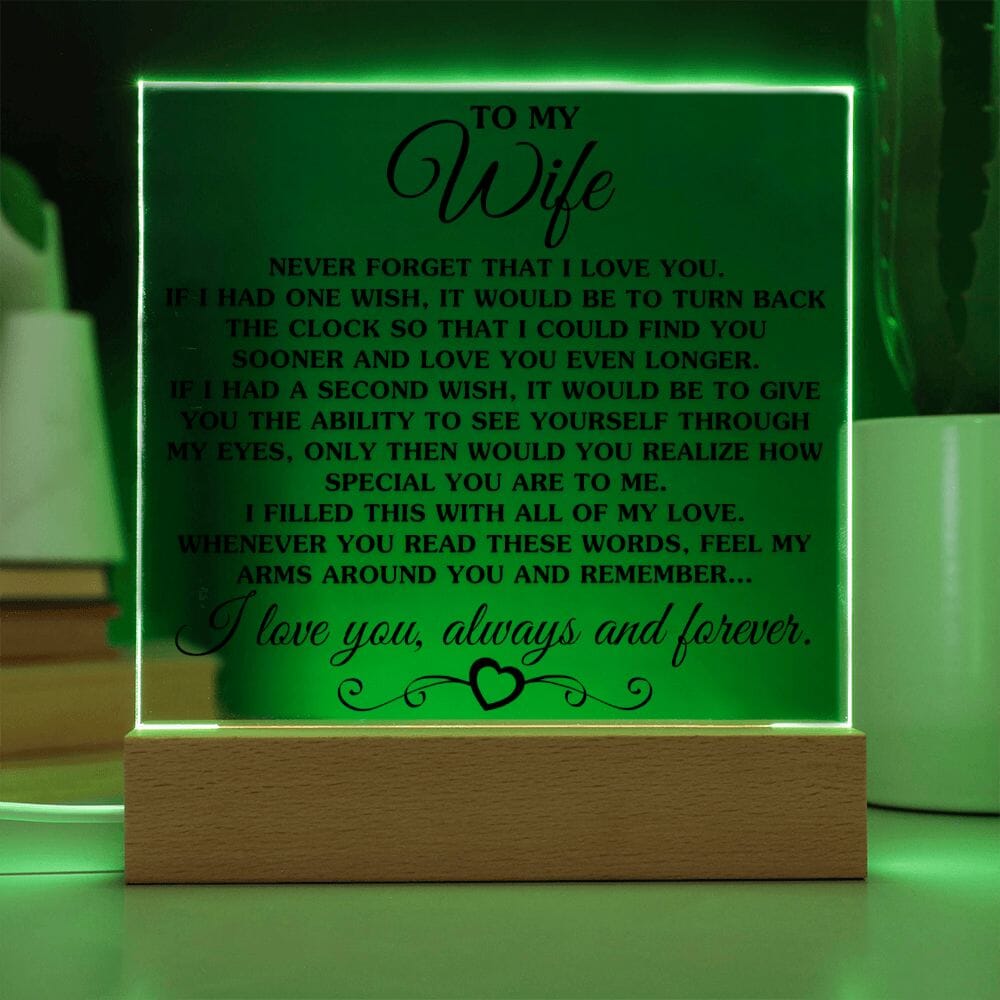 Gift for Wife "If I Had One Wish" Acrylic Plaque Jewelry