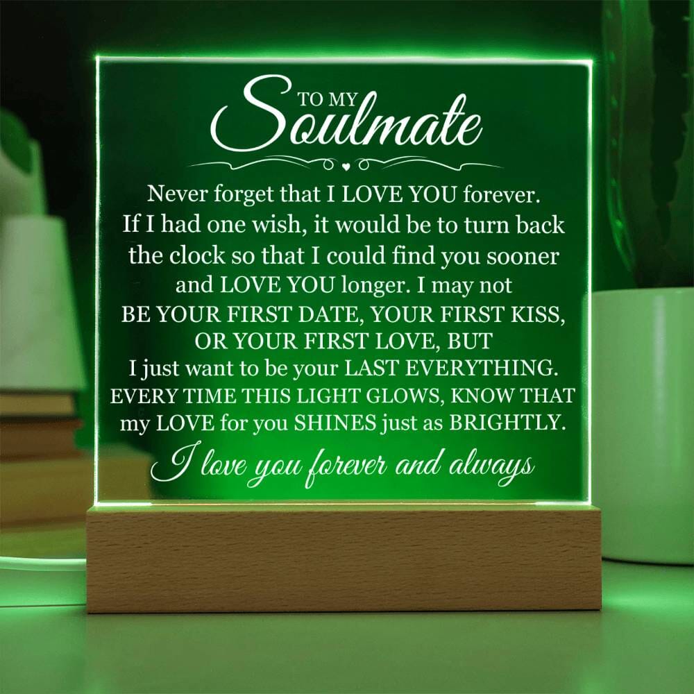 Gift For Soulmate "Never Forget That I Love You" Acrylic Plaque: An Unforgettable and Exclusive Keepsake Jewelry