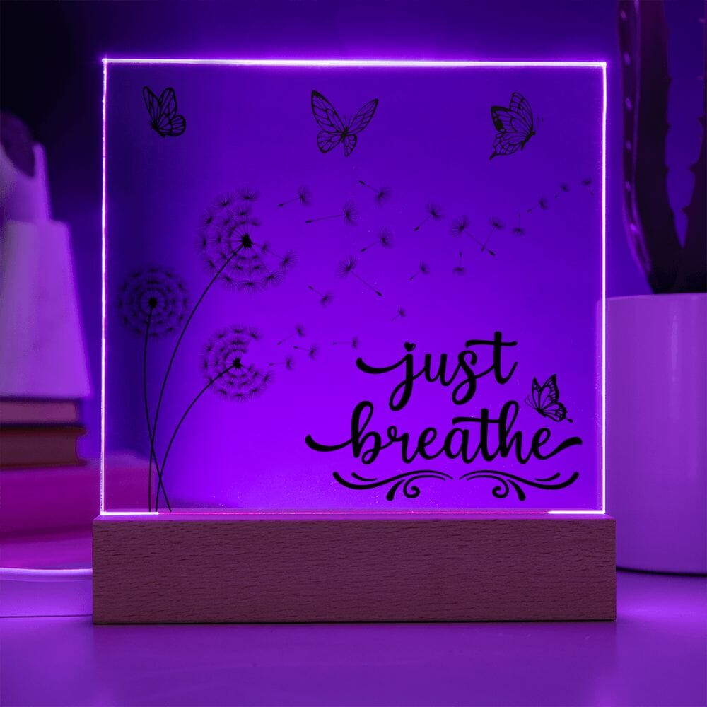 Beautiful "Just Breathe" Acrylic Plaque: An Unforgettable and Exclusive Keepsake Jewelry