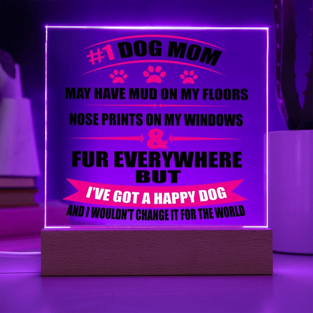 Adorable "Number 1 Dog Mom" Gift Decorative Acrylic Plaque Jewelry