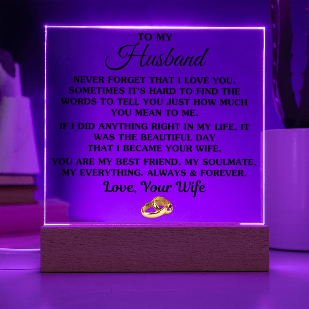 Gift For Husband "My Best Friend, My Soulmate, My Everything" Acrylic Plaque Jewelry