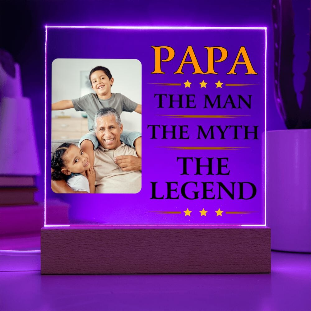 Custom Gift for Grandpa "Papa The Man The Myth The Legend" Acrylic Plaque Jewelry