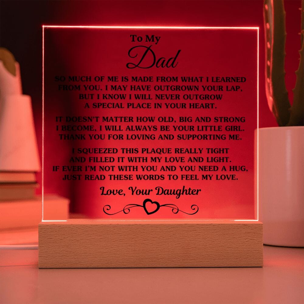 Gift For Dad From Daughter "So Much Of Me" Acrylic Plaque Jewelry