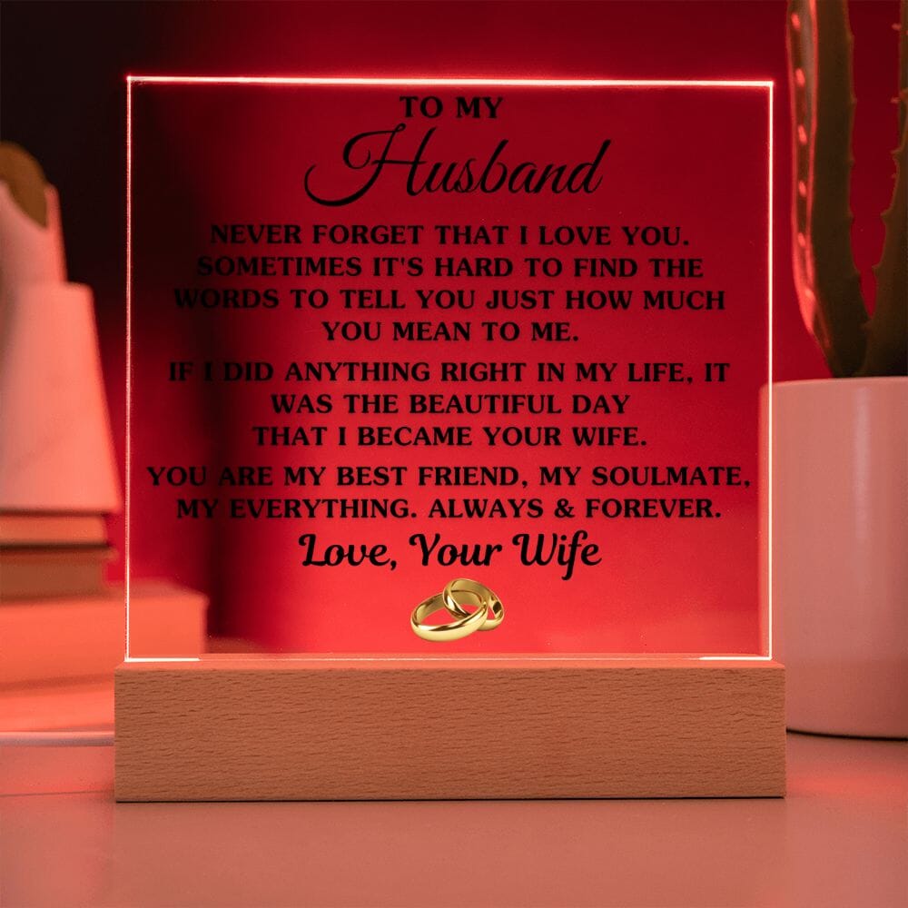 Gift For Husband "My Best Friend, My Soulmate, My Everything" Acrylic Plaque Jewelry