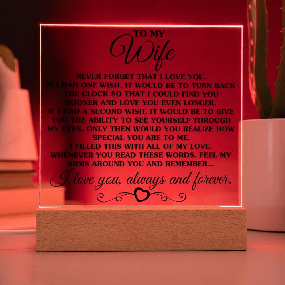 Gift for Wife "If I Had One Wish" Acrylic Plaque Jewelry