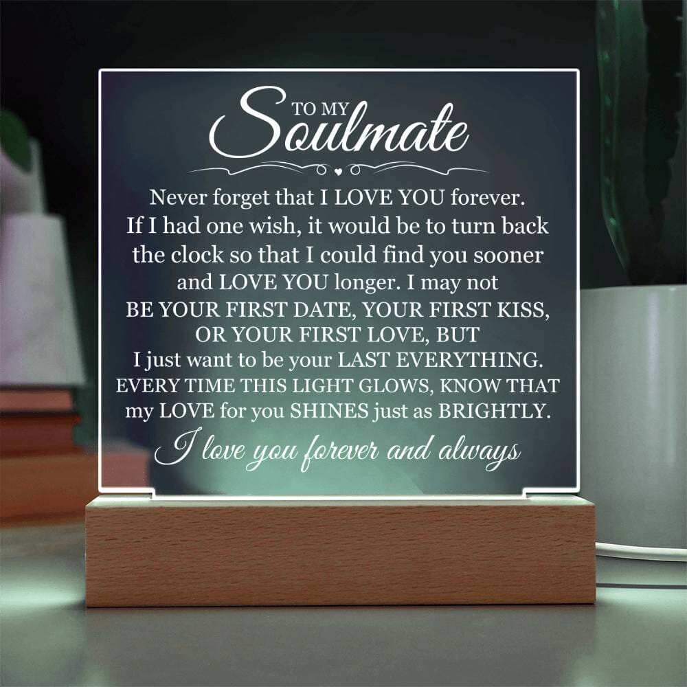 Gift For Soulmate "Never Forget That I Love You" Acrylic Plaque: An Unforgettable and Exclusive Keepsake Jewelry
