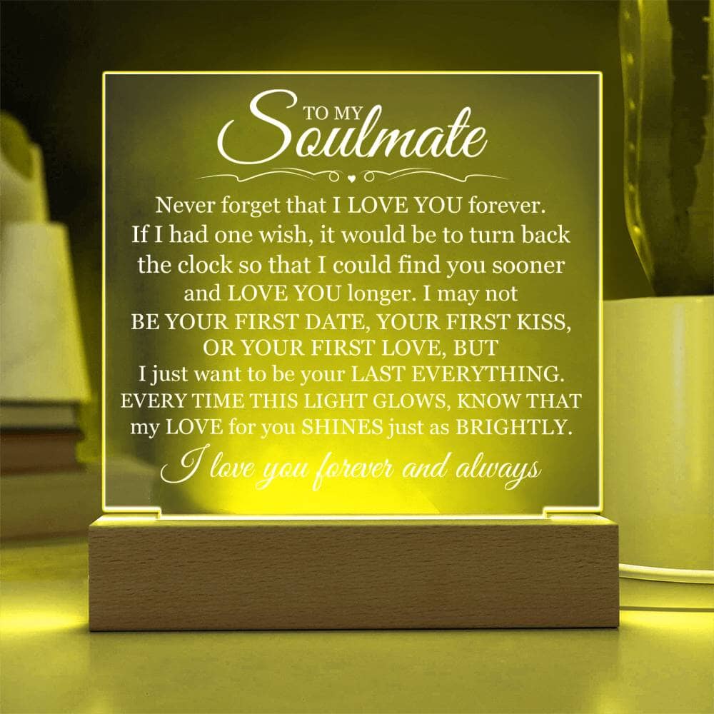 Gift For Soulmate "Never Forget That I Love You" Acrylic Plaque: An Unforgettable and Exclusive Keepsake Jewelry