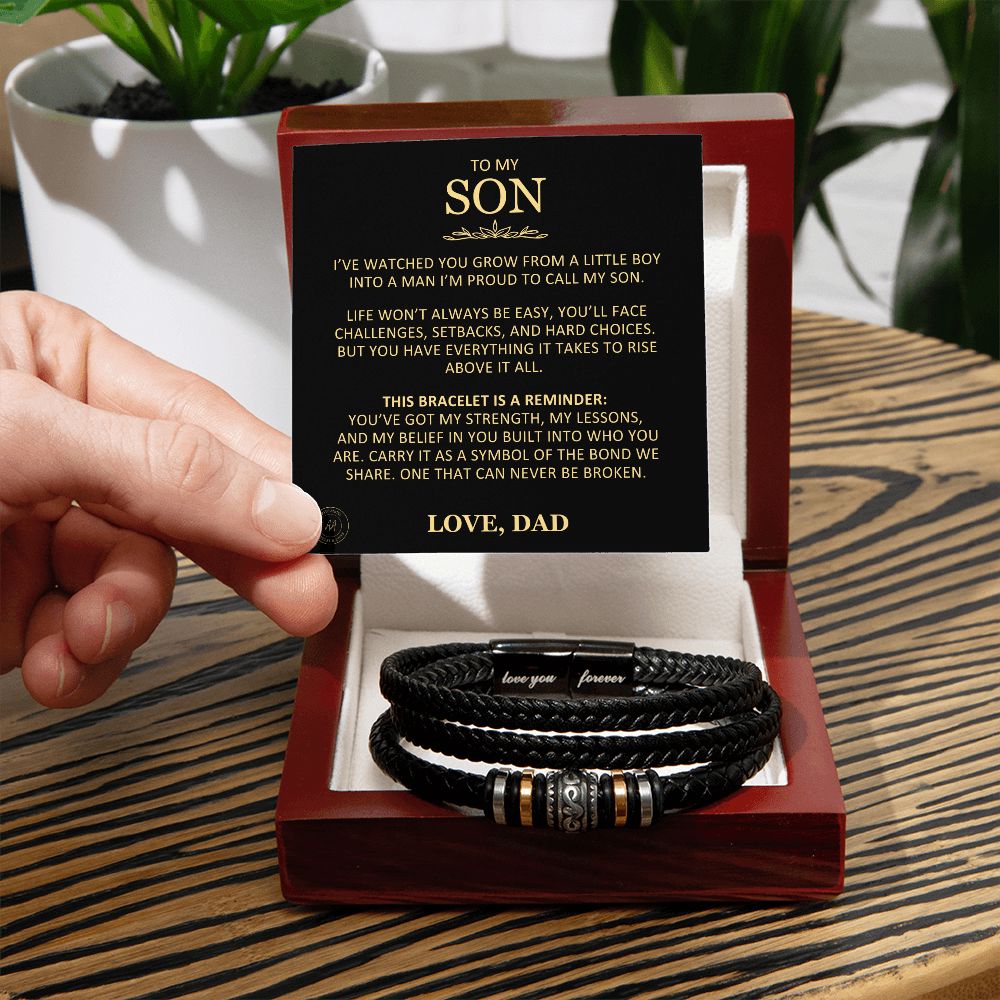 Unique Gift for Son From Dad "I'm Proud To Call You My Son" Braided Bracelet Jewelry