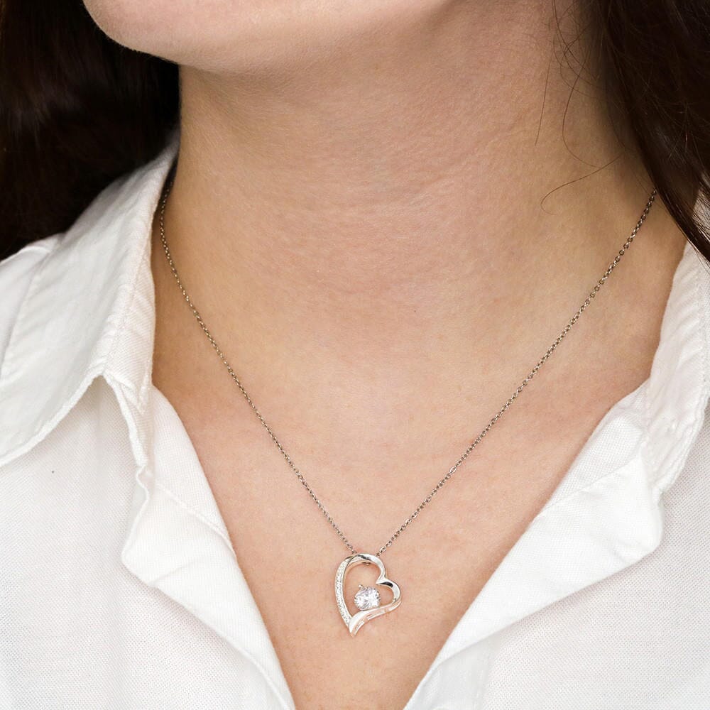 Unique Gift for Daughter From Dad "Never Forget That I Love You" Heart Necklace Jewelry