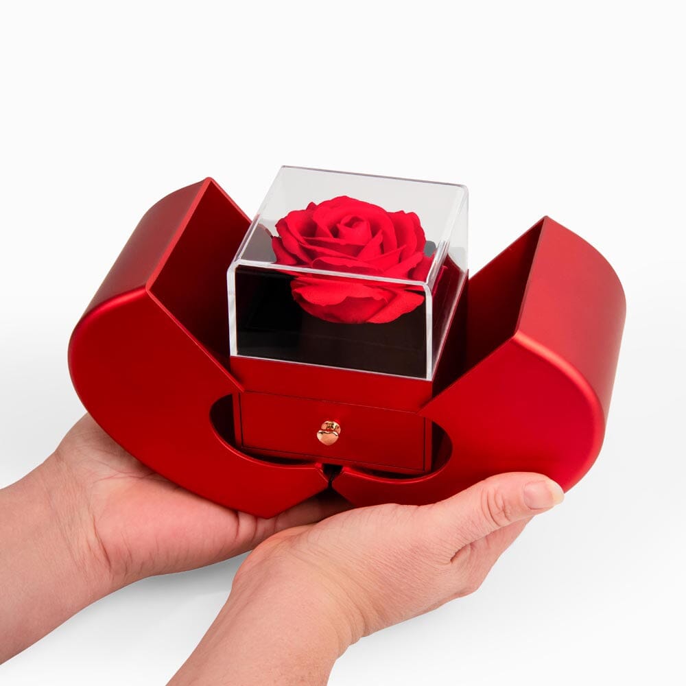 Custom Gift for Graduation "The Beautiful Gift of Watching You Grow" Necklace With Heart Box and Red Rose Surprise Jewelry