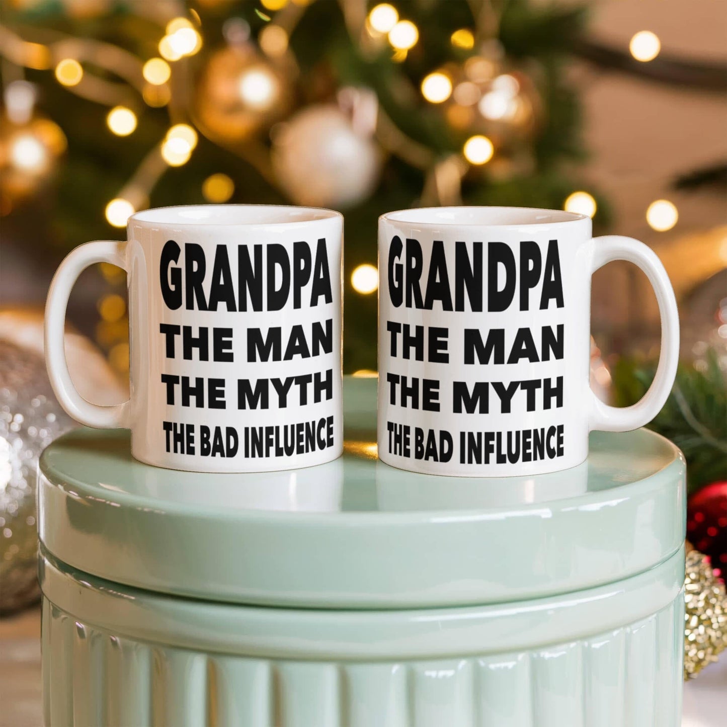 Funny Gift For Grandpa "Grandpa The Man, The Myth, The Bad Influence" Coffee Mug Drinkware