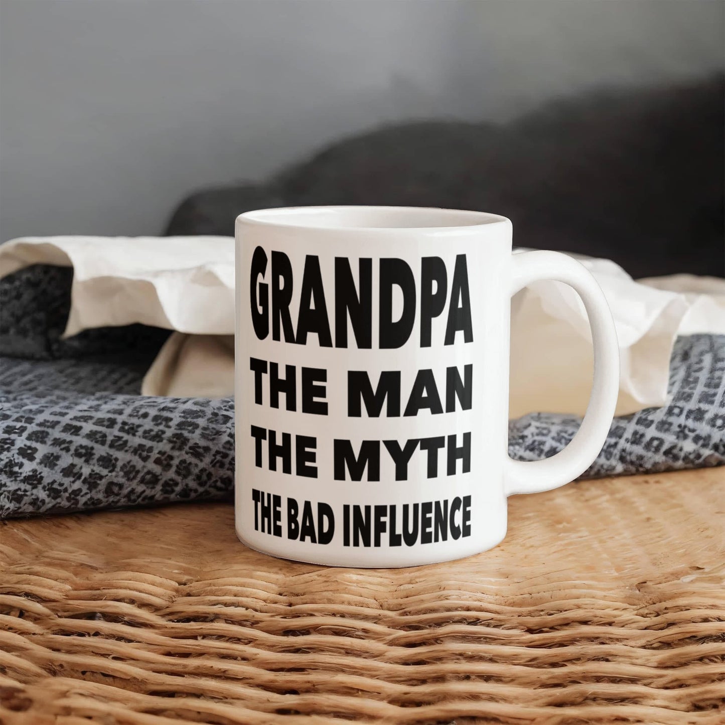 Funny Gift For Grandpa "Grandpa The Man, The Myth, The Bad Influence" Coffee Mug Drinkware