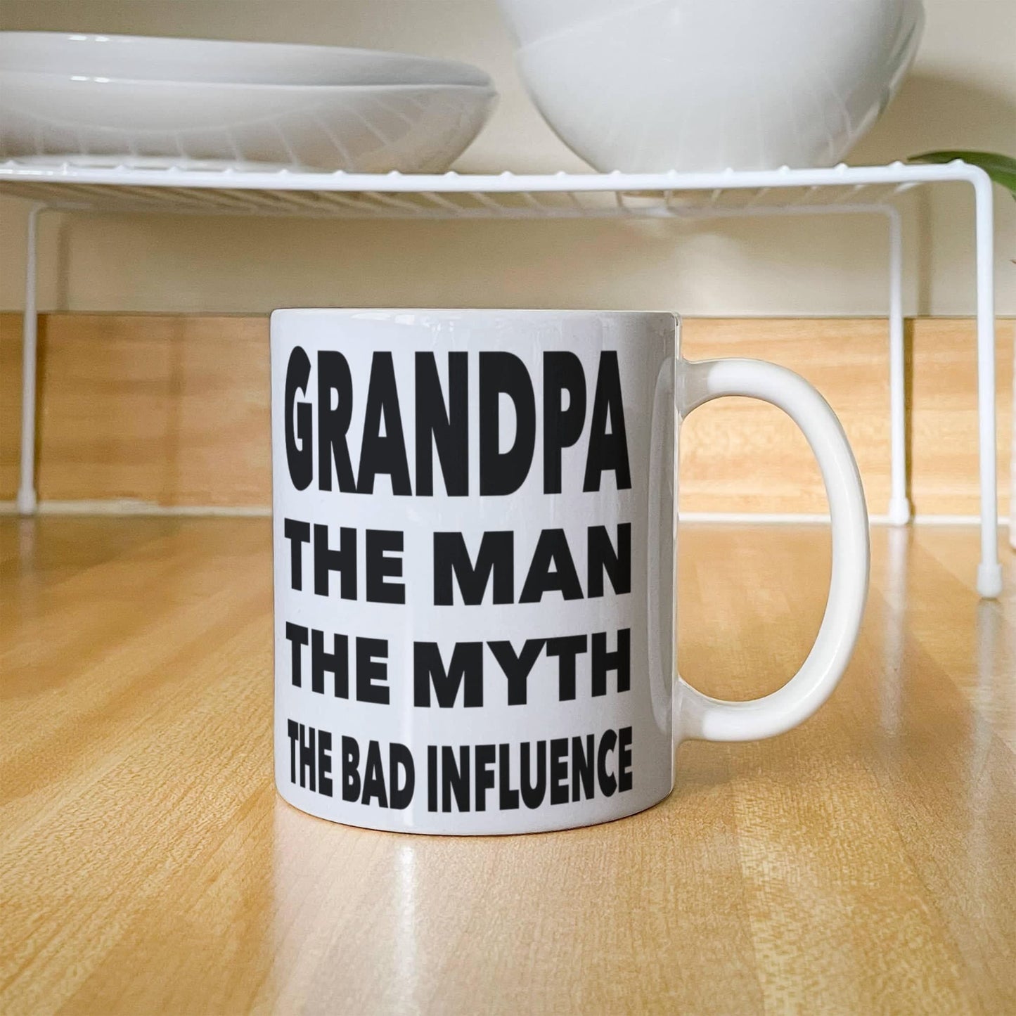 Funny Gift For Grandpa "Grandpa The Man, The Myth, The Bad Influence" Coffee Mug Drinkware