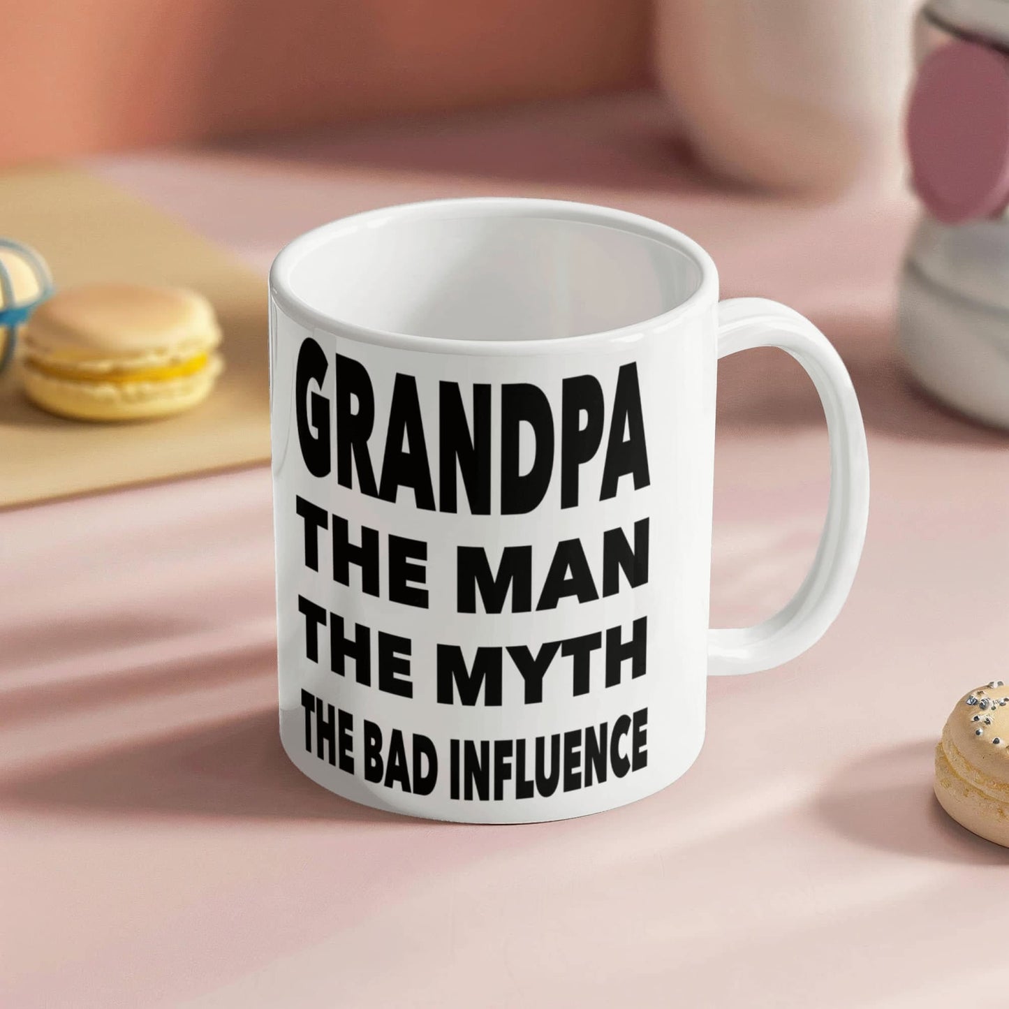 Funny Gift For Grandpa "Grandpa The Man, The Myth, The Bad Influence" Coffee Mug Drinkware