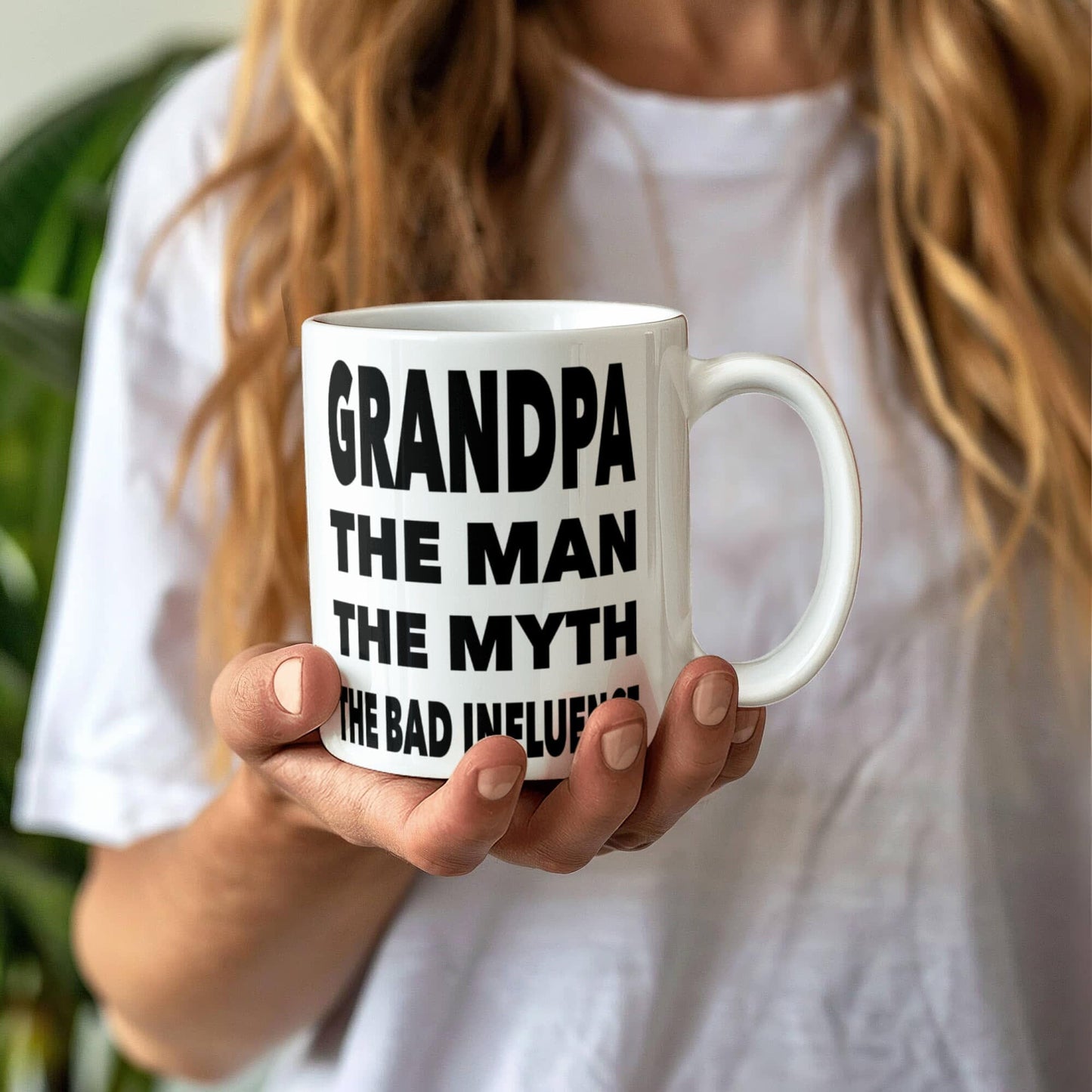 Funny Gift For Grandpa "Grandpa The Man, The Myth, The Bad Influence" Coffee Mug Drinkware