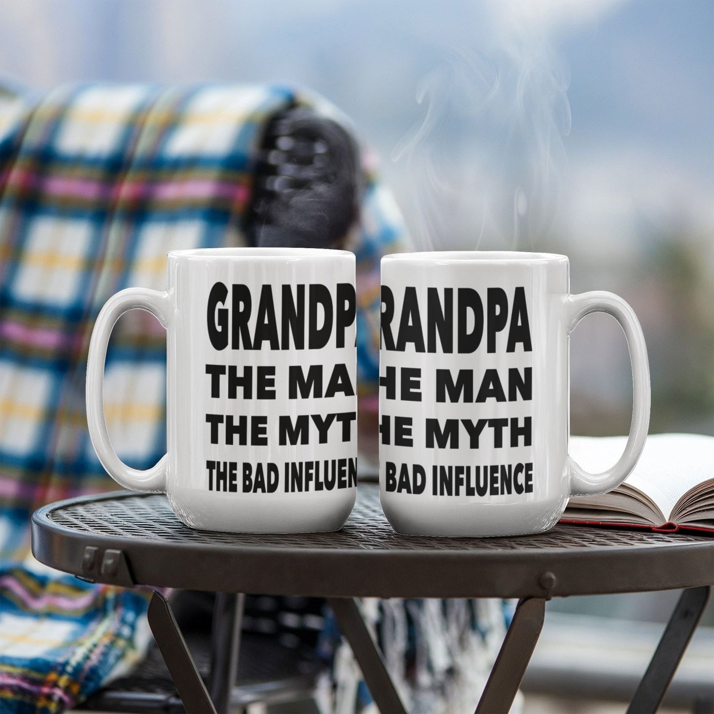 Funny Gift For Grandpa "Grandpa The Man, The Myth, The Bad Influence" Coffee Mug Drinkware