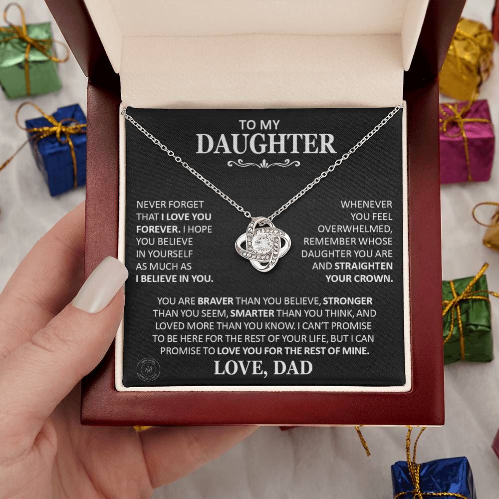 Beautiful Gift for Daughter From Dad "Never Forget That I Love You Forever" Classic Necklace Jewelry