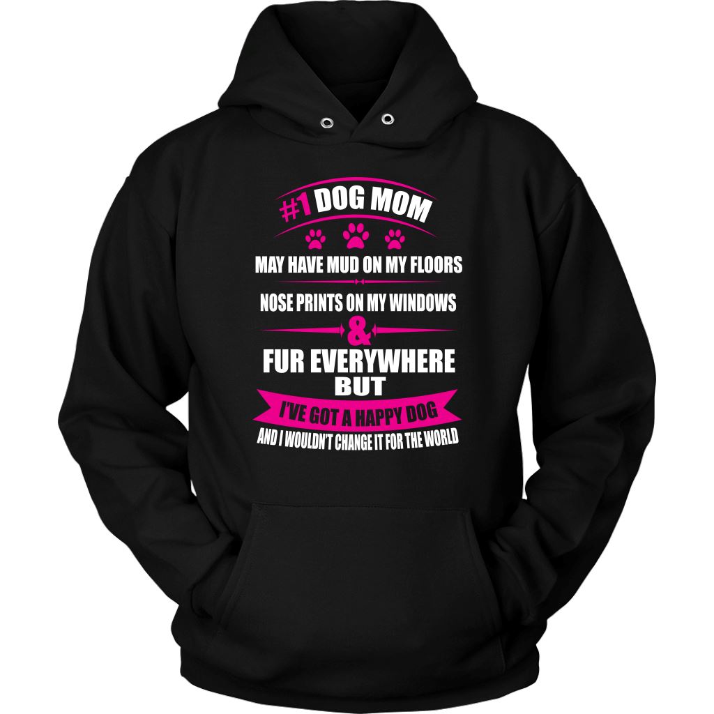 "#1 Dog Mom" - Shirts and Hoodies T-shirt Unisex Hoodie Black S