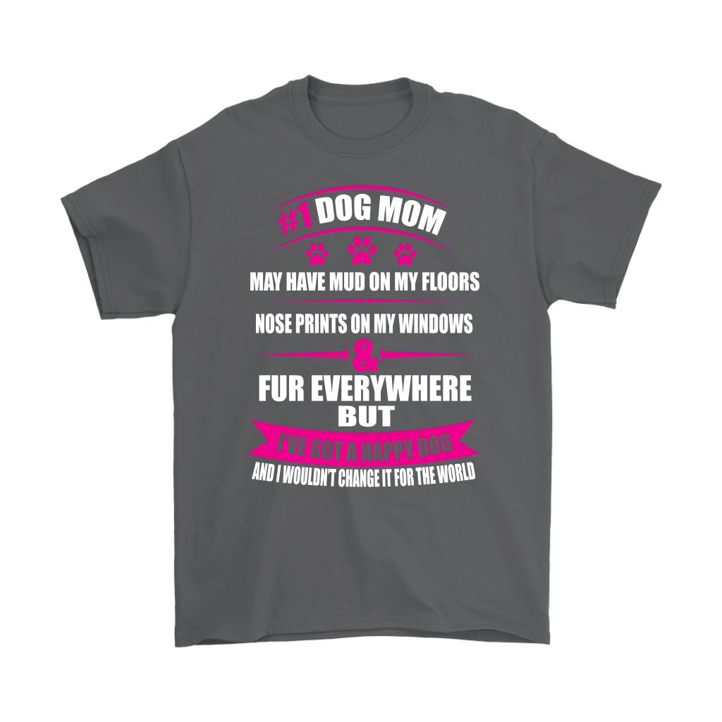 "#1 Dog Mom" - Shirts and Hoodies T-shirt Gildan Mens T-Shirt Charcoal S