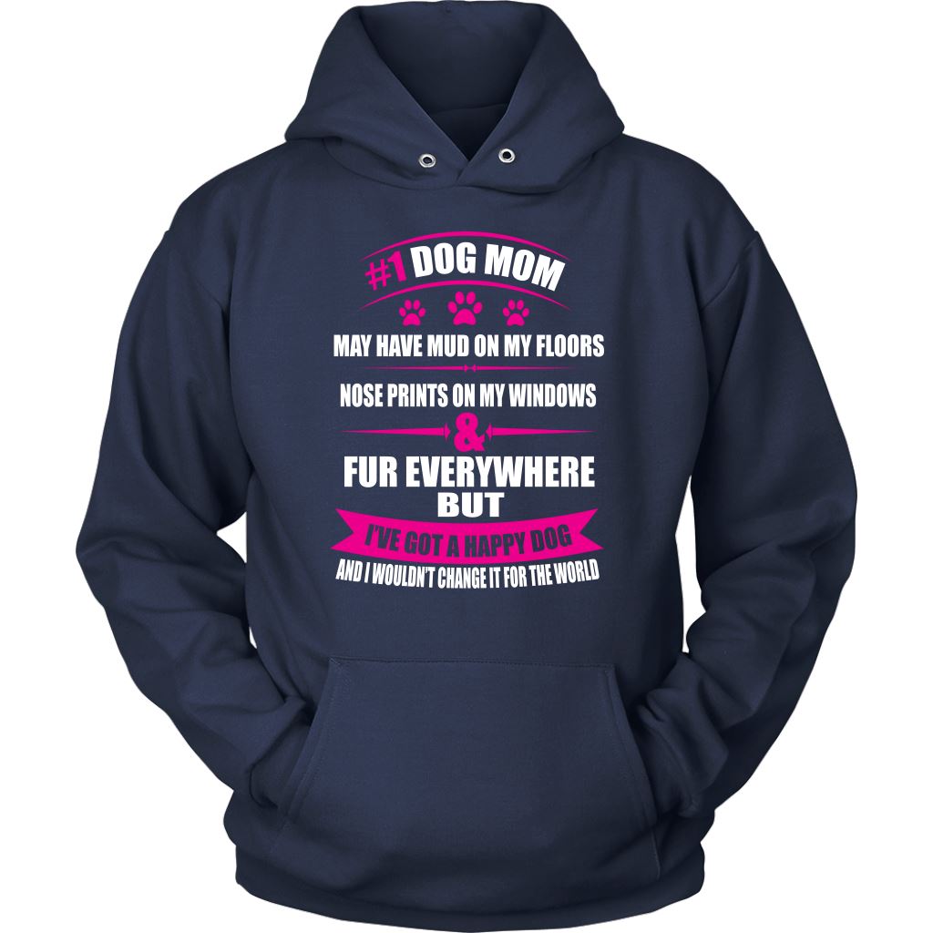 "#1 Dog Mom" - Shirts and Hoodies T-shirt Unisex Hoodie Navy S