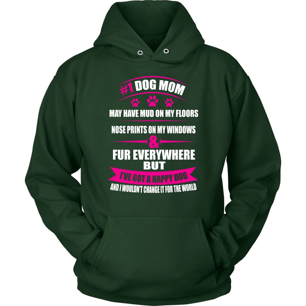 "#1 Dog Mom" - Shirts and Hoodies T-shirt Unisex Hoodie Dark Green S