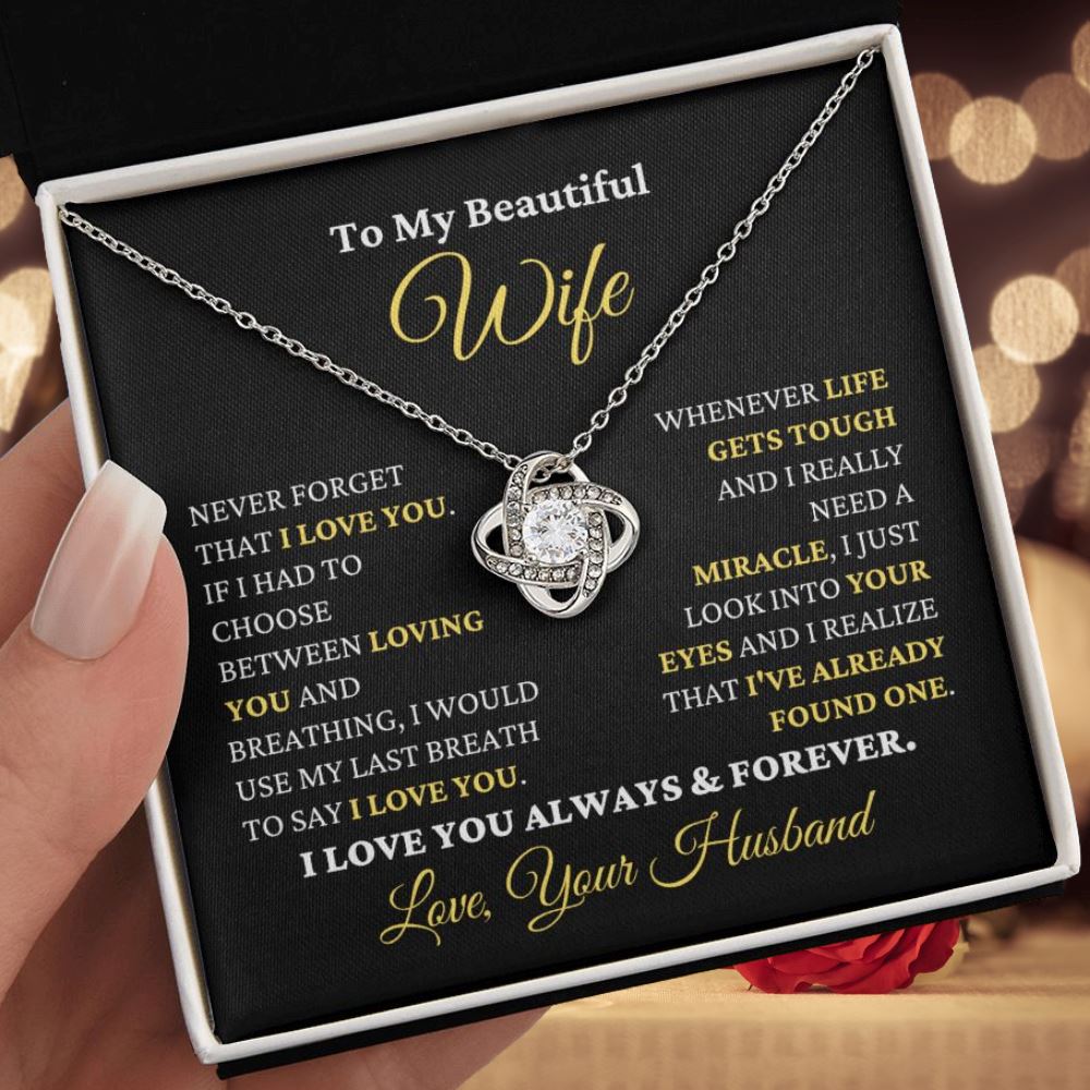 (Almost Sold Out) Gift for Wife "I Just Look Into Your Eyes" Necklace Jewelry 14K White Gold Finish Two Toned Box