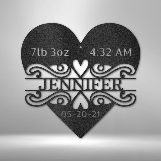 Personalized Newborn Baby Sign For Nursery Decor Custom Black 15"