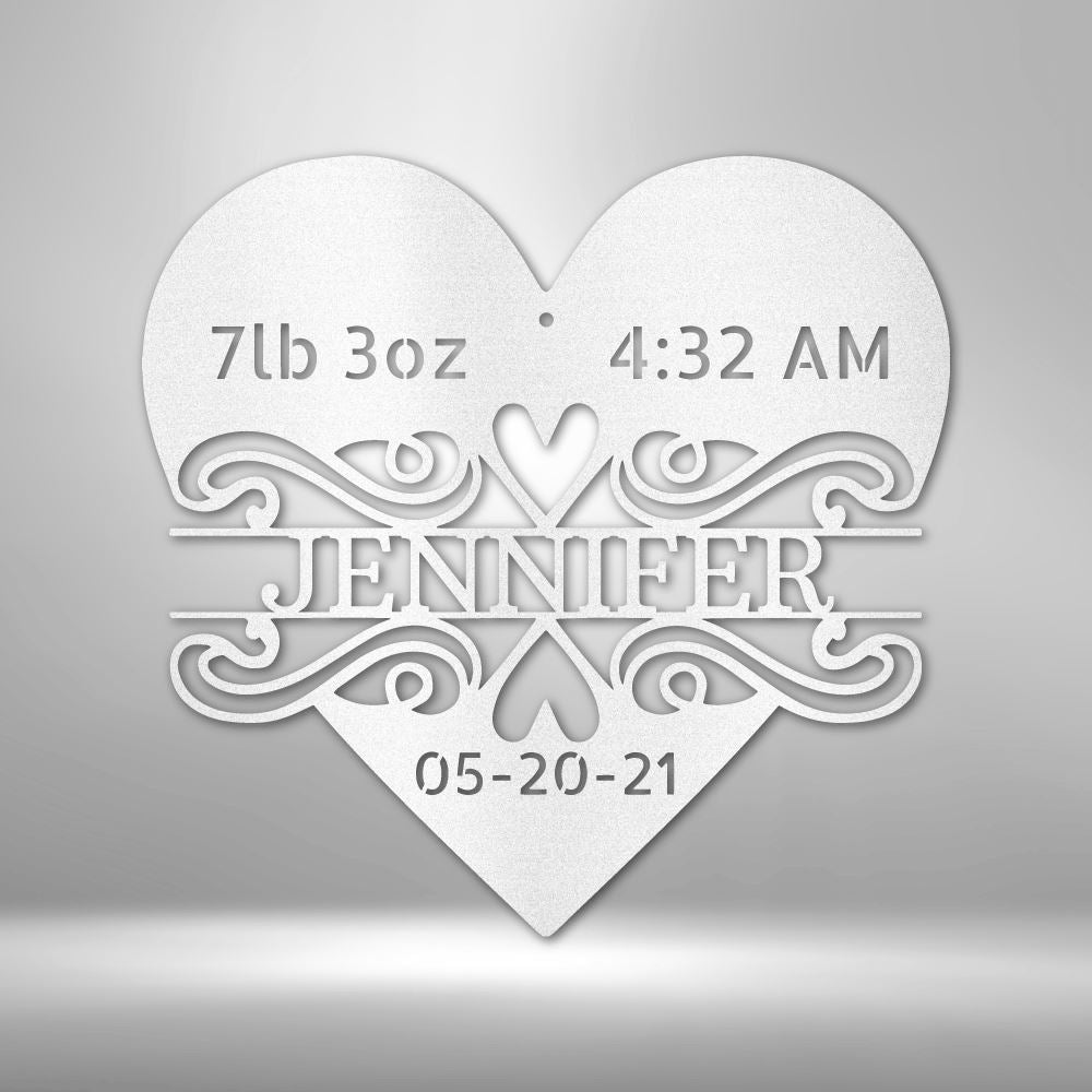 Personalized Newborn Baby Sign For Nursery Decor Custom White 15"