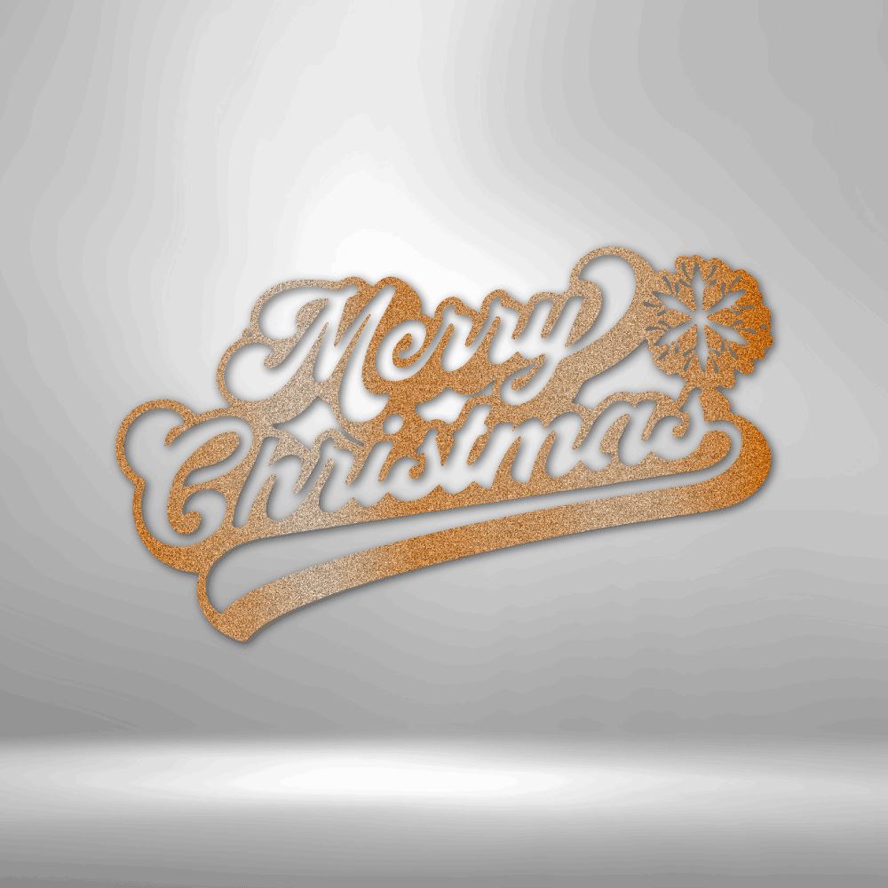 Merry Christmas Quote - Steel Sign Holiday Wall Decor Custom Copper 12"