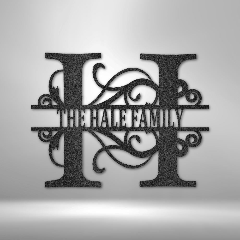 Split Letter Steel Monogram Wall Art Sign - Personalized With Your Family Name Custom