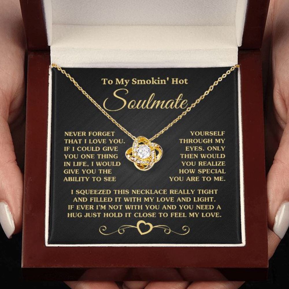 Gift for Soulmate "How Special You Are To Me" Gold Necklace Jewelry 18K Yellow Gold Finish Mahogany Style Luxury Box (w/LED)