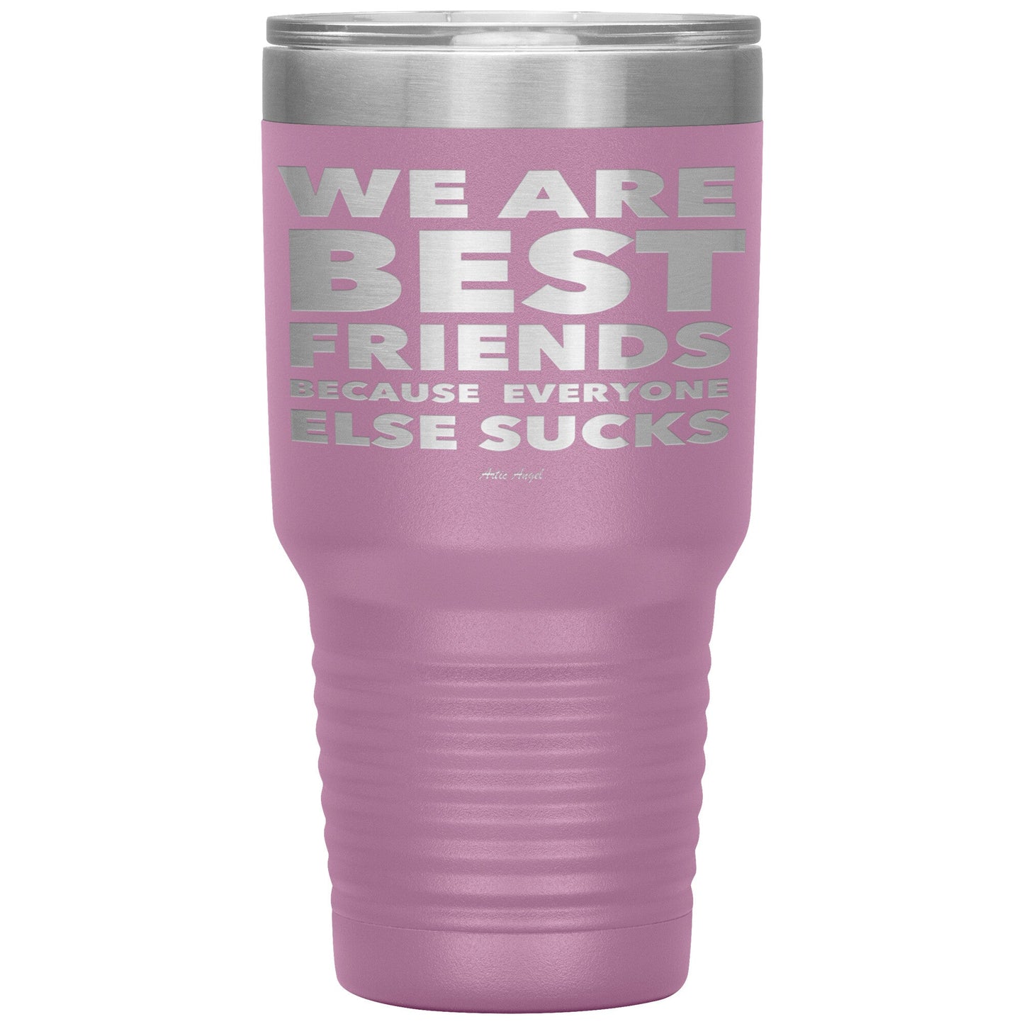 "We Are Best Friends Because Everyone Else Sucks" Stainless Steel Tumbler Tumblers Light Purple