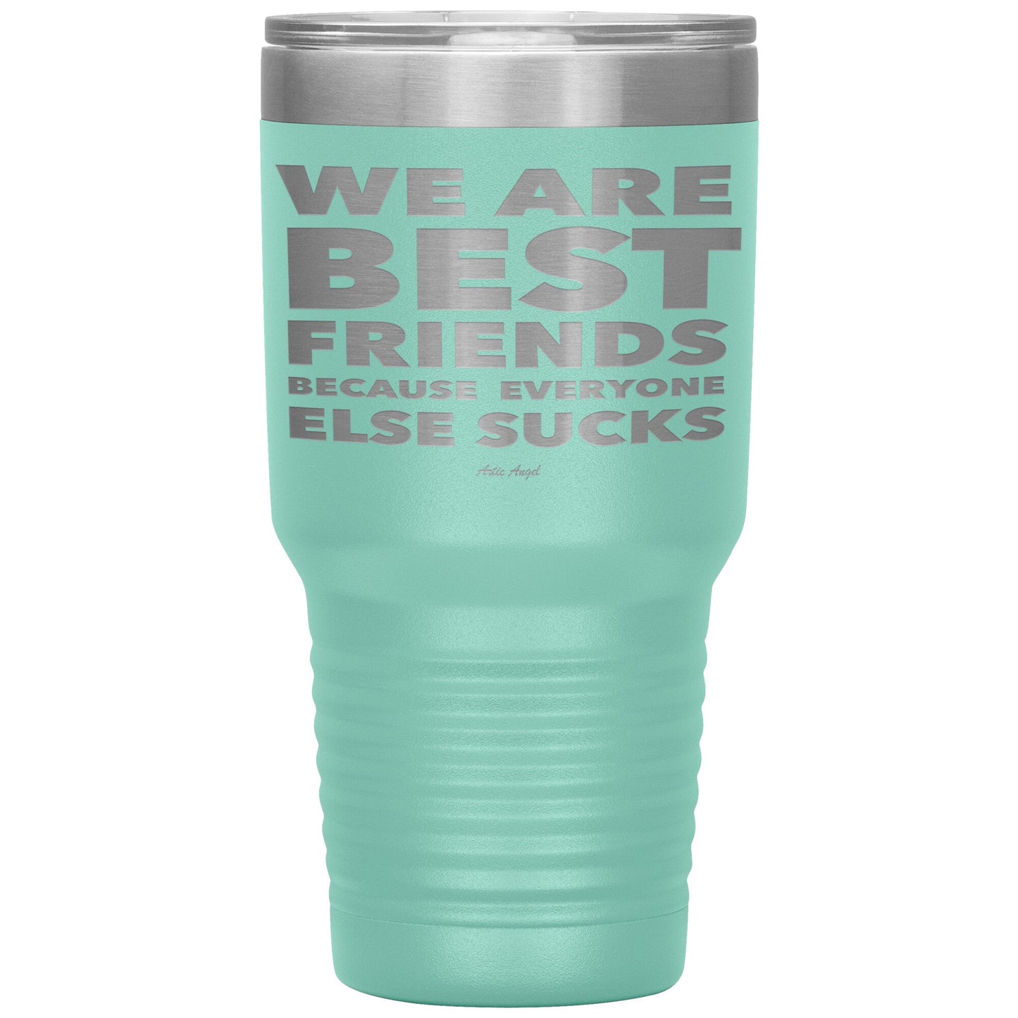 "We Are Best Friends Because Everyone Else Sucks" Stainless Steel Tumbler Tumblers Teal