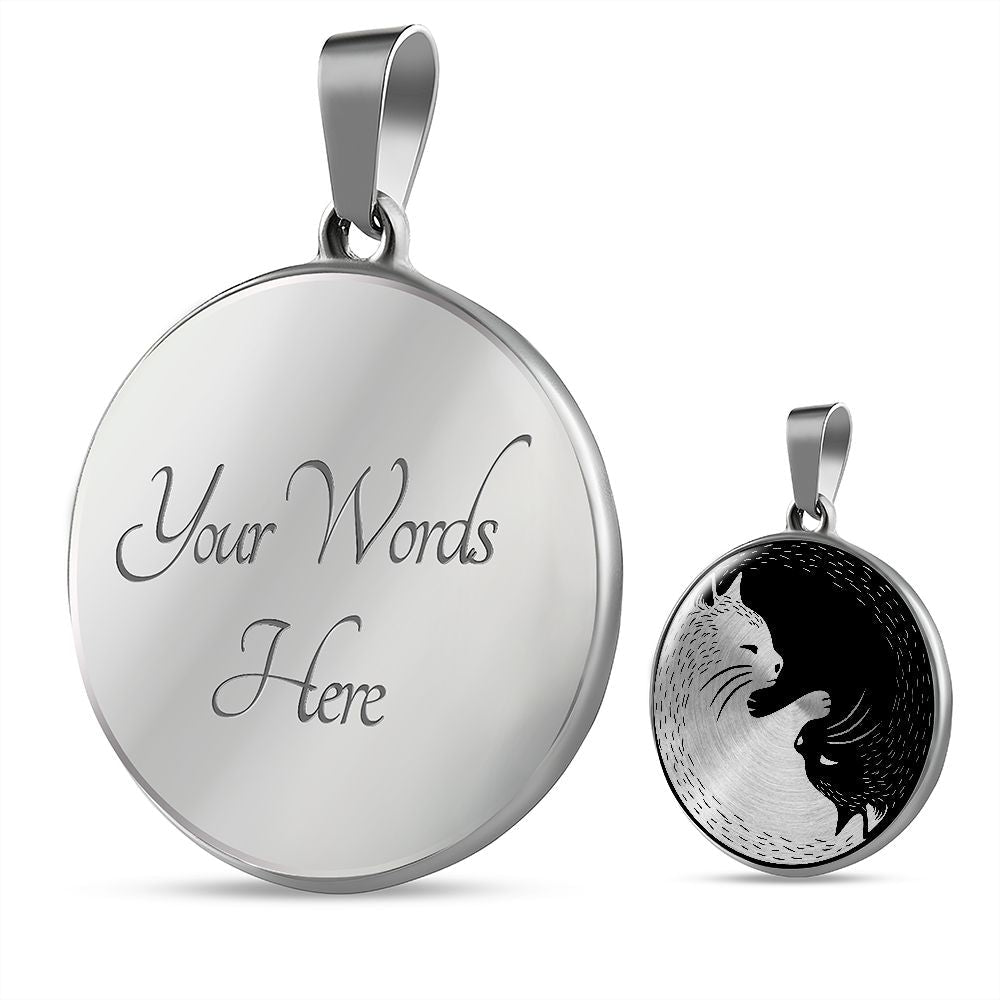 Adorable Yin Yang Cat Necklace Jewelry Luxury Necklace (Silver) Yes