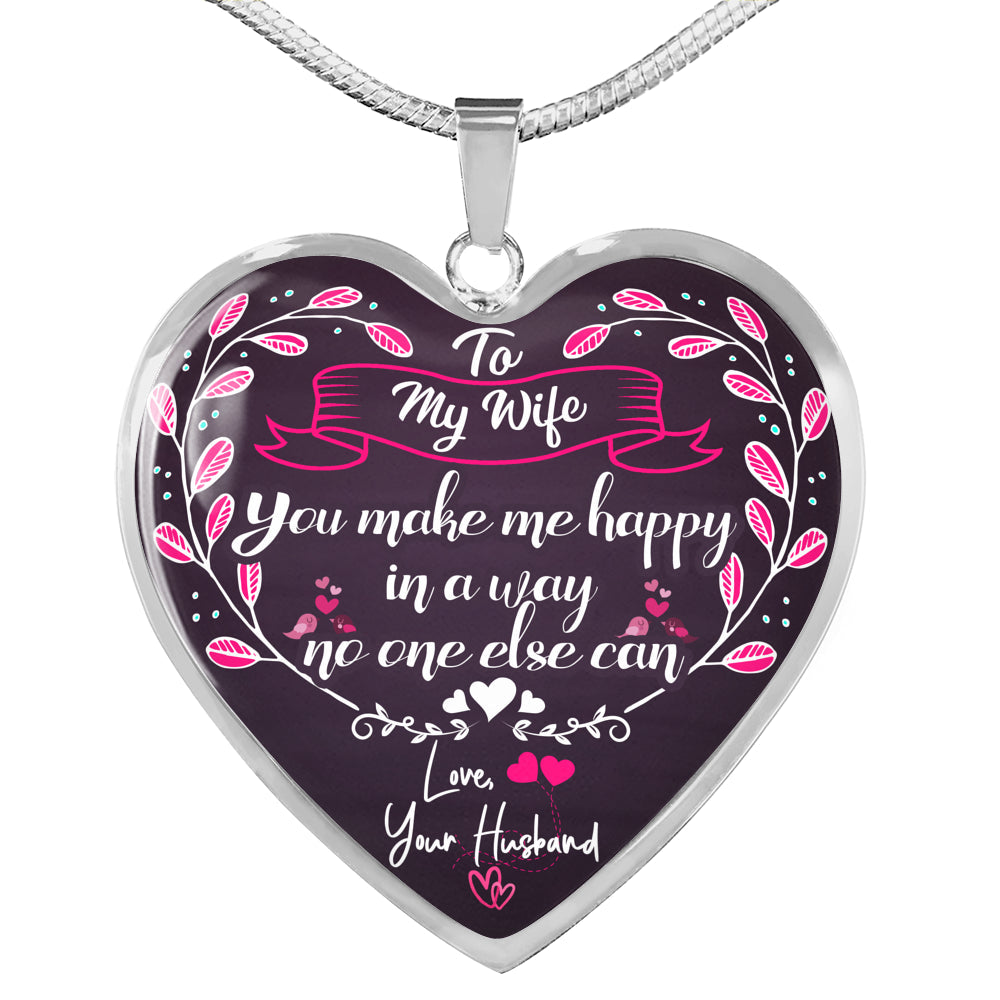 Custom Crafted "To My Wife" Necklace Gift For Wife Jewelry Luxury Necklace (Silver) No