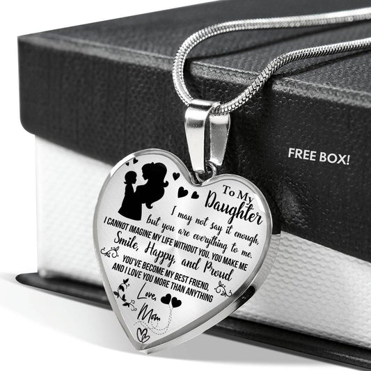 "To My Daughter - You Are Everything To Me" - Heart Pendant Necklace Jewelry