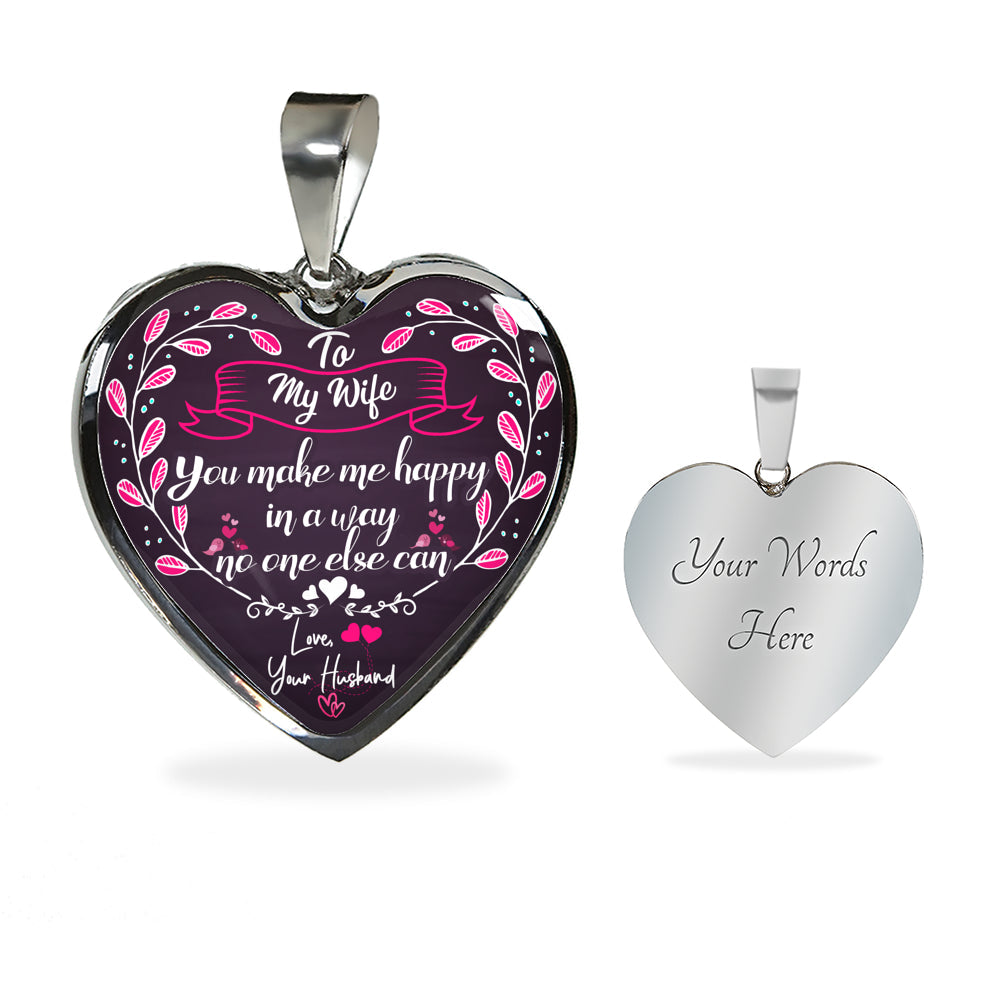 Custom Crafted "To My Wife" Necklace Gift For Wife Jewelry Luxury Necklace (Silver) Yes