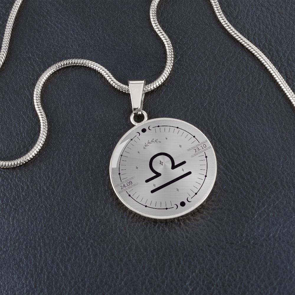 Circle Libra Zodiac Necklace Jewelry