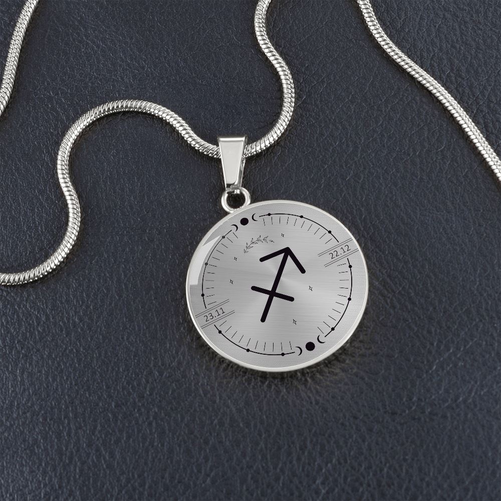 Circle Sagittarius Zodiac Necklace Jewelry