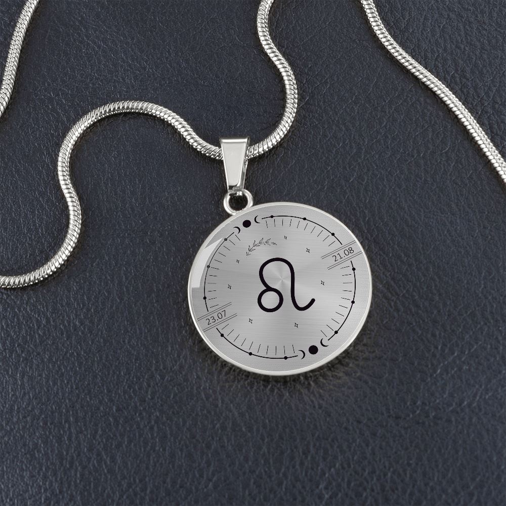 Circle Leo Zodiac Necklace Jewelry