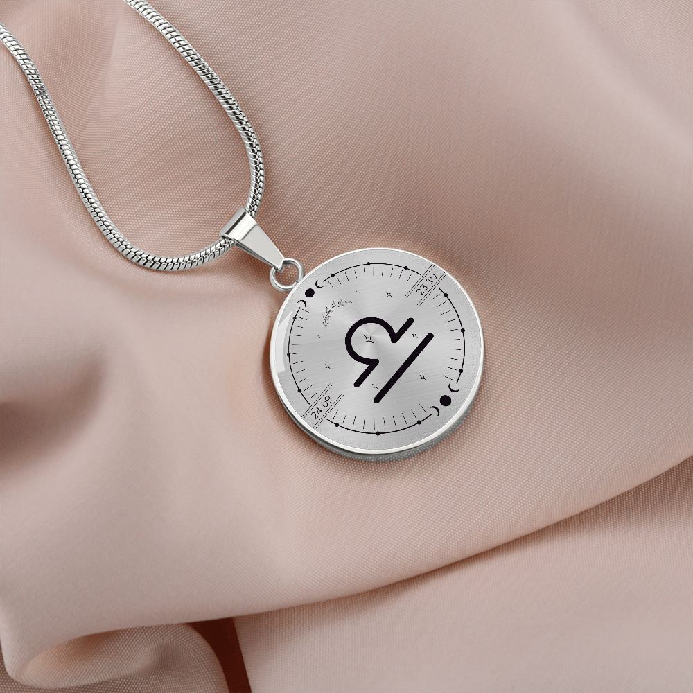 Circle Libra Zodiac Necklace Jewelry