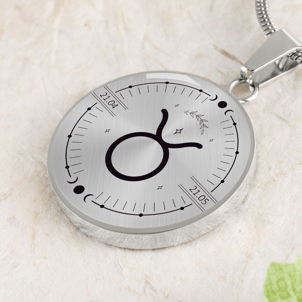 Circle Taurus Zodiac Necklace Jewelry