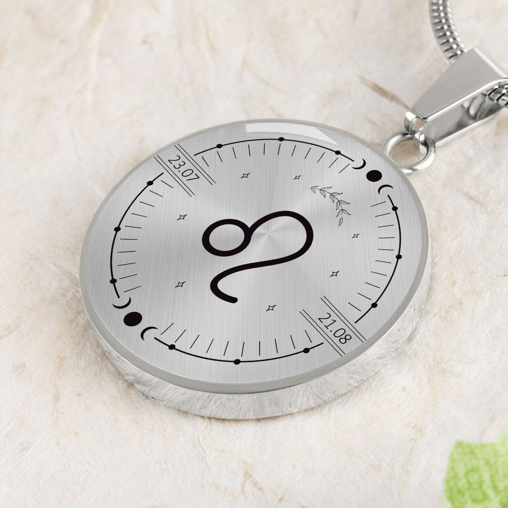 Circle Leo Zodiac Necklace Jewelry