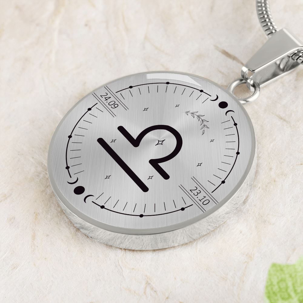 Circle Libra Zodiac Necklace Jewelry