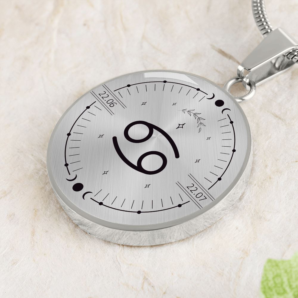 Circle Cancer Zodiac Necklace Jewelry